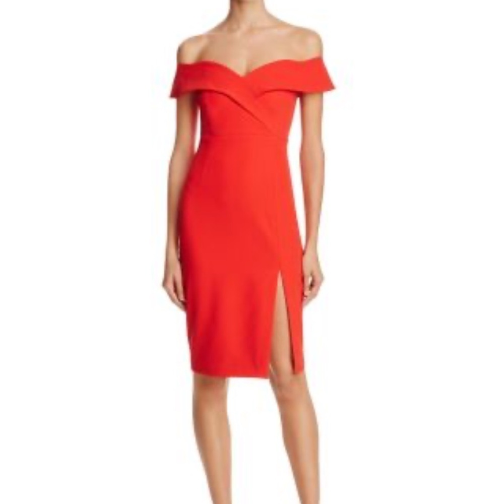 Bardot Red Off-Shoulder Pretty Sexy Sheath Mini Dress women’s size 8